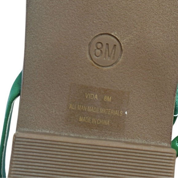 Joie Vida Green Strappy Sandals Women’s 8M Toe Loop Ankle Strap Flat 1” Heel NWT - Picture 8 of 9